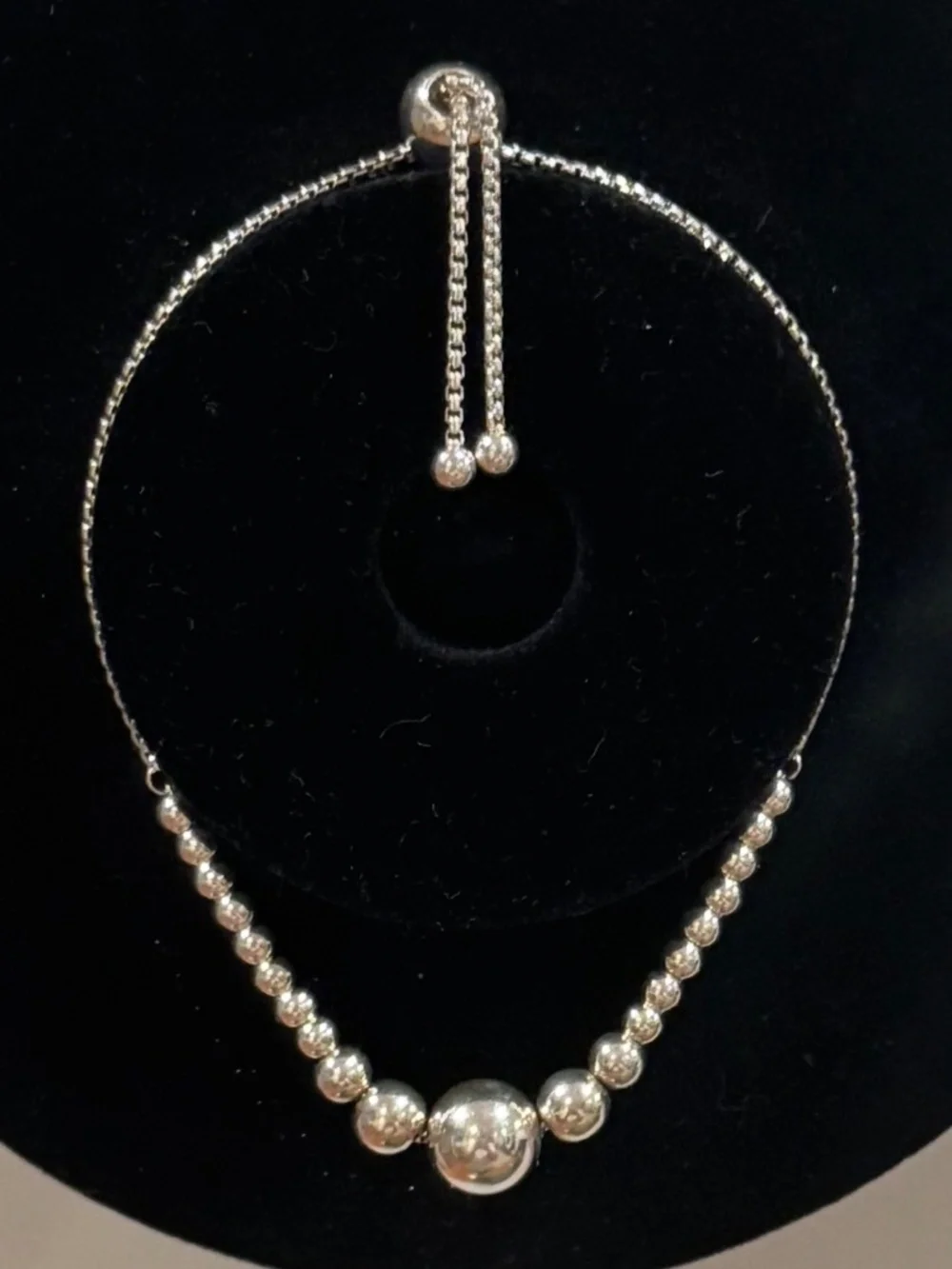 PANDORA Silver String of Beads Sliding Bracelet Preowned Excellent Condition